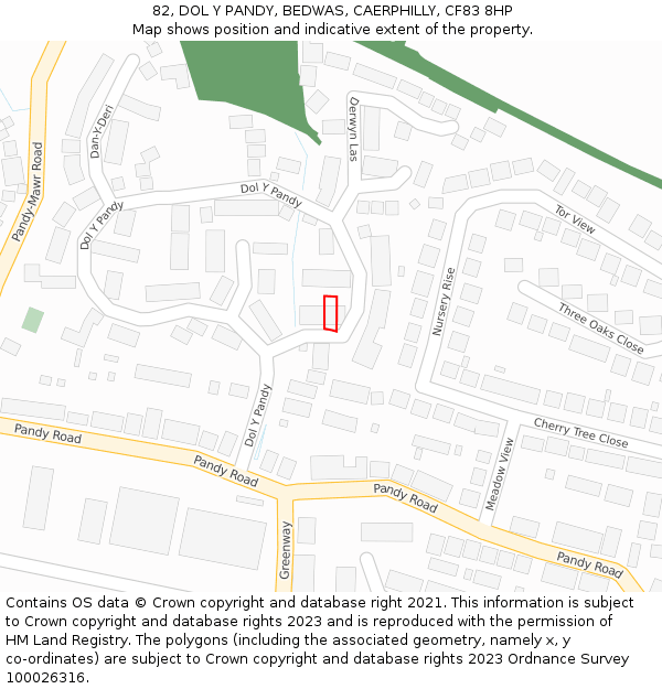 82, DOL Y PANDY, BEDWAS, CAERPHILLY, CF83 8HP: Location map and indicative extent of plot