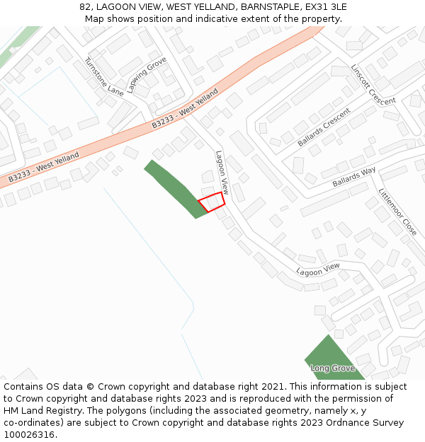 82, LAGOON VIEW, WEST YELLAND, BARNSTAPLE, EX31 3LE: Location map and indicative extent of plot