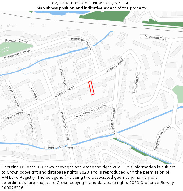 82, LISWERRY ROAD, NEWPORT, NP19 4LJ: Location map and indicative extent of plot