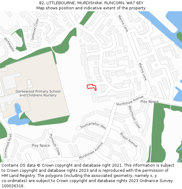 82, LITTLEBOURNE, MURDISHAW, RUNCORN, WA7 6EY: Location map and indicative extent of plot