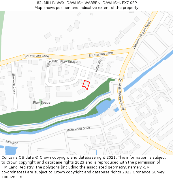 82, MILLIN WAY, DAWLISH WARREN, DAWLISH, EX7 0EP: Location map and indicative extent of plot