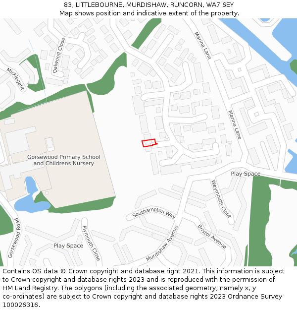 83, LITTLEBOURNE, MURDISHAW, RUNCORN, WA7 6EY: Location map and indicative extent of plot