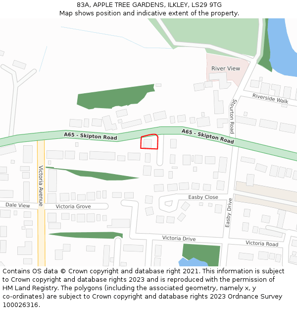 83A, APPLE TREE GARDENS, ILKLEY, LS29 9TG: Location map and indicative extent of plot