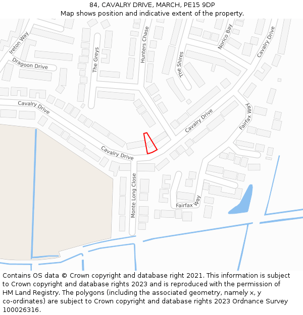 84, CAVALRY DRIVE, MARCH, PE15 9DP: Location map and indicative extent of plot