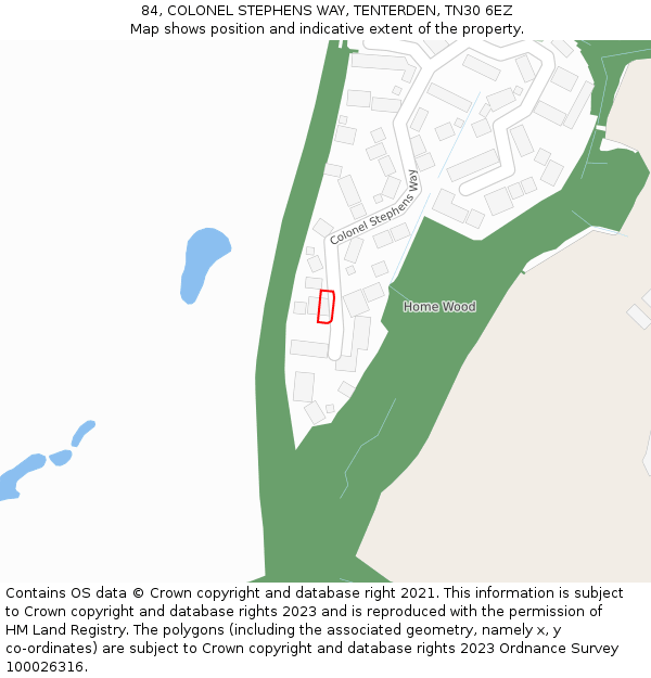 84, COLONEL STEPHENS WAY, TENTERDEN, TN30 6EZ: Location map and indicative extent of plot