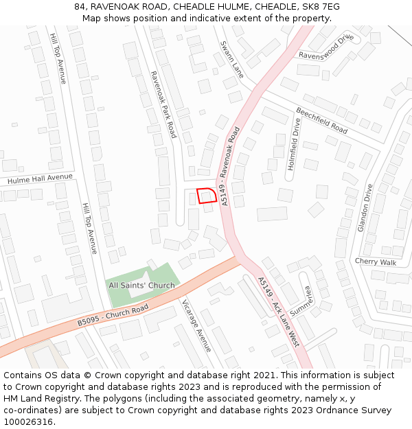 84, RAVENOAK ROAD, CHEADLE HULME, CHEADLE, SK8 7EG: Location map and indicative extent of plot