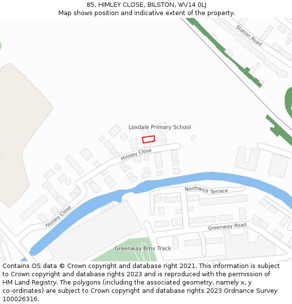 85, HIMLEY CLOSE, BILSTON, WV14 0LJ: Location map and indicative extent of plot