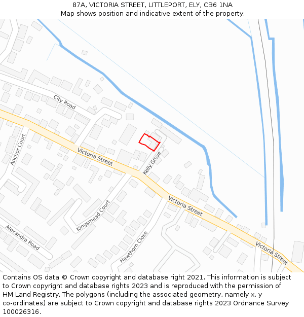 87A, VICTORIA STREET, LITTLEPORT, ELY, CB6 1NA: Location map and indicative extent of plot