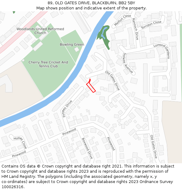 89, OLD GATES DRIVE, BLACKBURN, BB2 5BY: Location map and indicative extent of plot