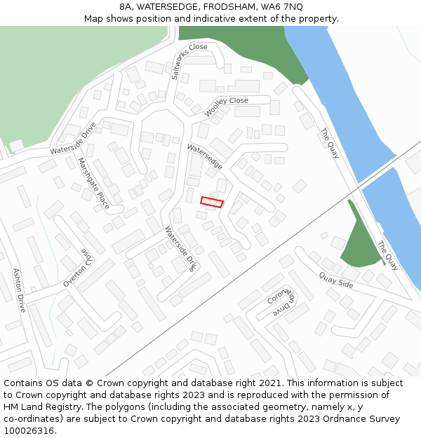 8A, WATERSEDGE, FRODSHAM, WA6 7NQ: Location map and indicative extent of plot