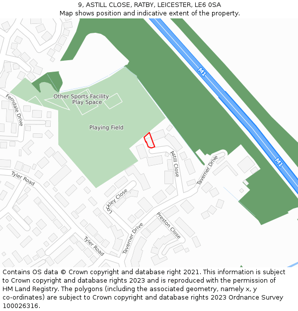 9, ASTILL CLOSE, RATBY, LEICESTER, LE6 0SA: Location map and indicative extent of plot