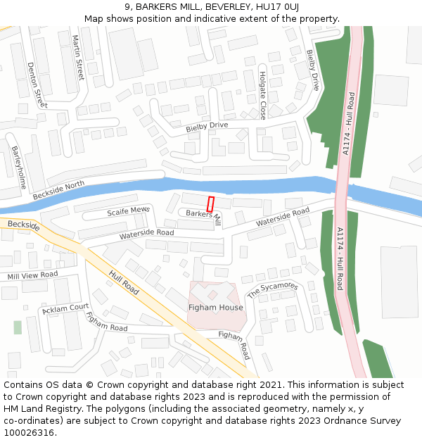 9, BARKERS MILL, BEVERLEY, HU17 0UJ: Location map and indicative extent of plot