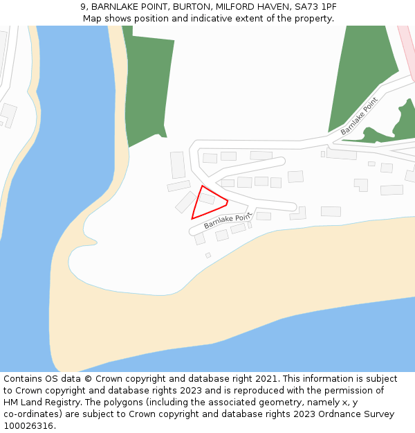 9, BARNLAKE POINT, BURTON, MILFORD HAVEN, SA73 1PF: Location map and indicative extent of plot