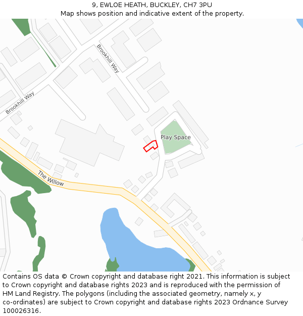 9, EWLOE HEATH, BUCKLEY, CH7 3PU: Location map and indicative extent of plot