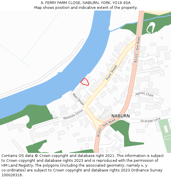 9, FERRY FARM CLOSE, NABURN, YORK, YO19 4SA: Location map and indicative extent of plot