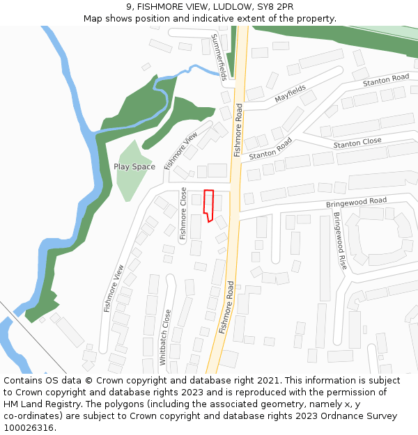 9, FISHMORE VIEW, LUDLOW, SY8 2PR: Location map and indicative extent of plot