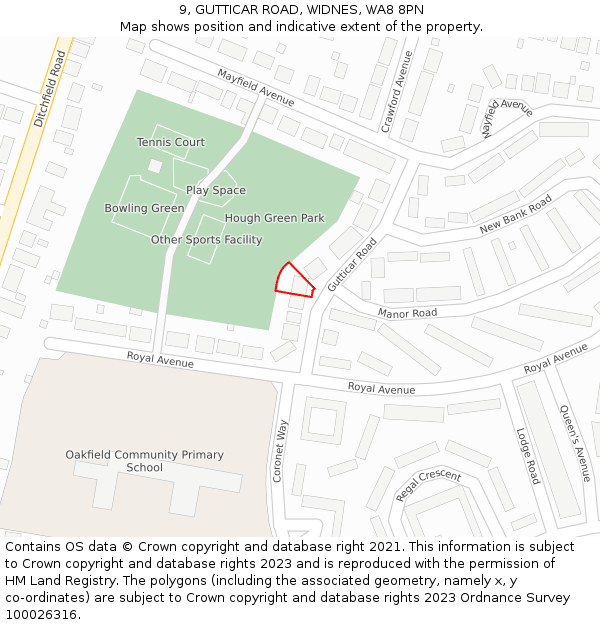 9, GUTTICAR ROAD, WIDNES, WA8 8PN: Location map and indicative extent of plot