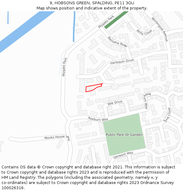 9, HOBSONS GREEN, SPALDING, PE11 3GU: Location map and indicative extent of plot