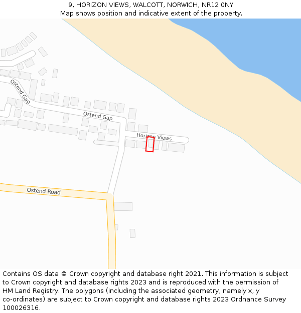 9, HORIZON VIEWS, WALCOTT, NORWICH, NR12 0NY: Location map and indicative extent of plot
