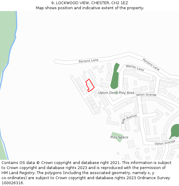 9, LOCKWOOD VIEW, CHESTER, CH2 1EZ: Location map and indicative extent of plot