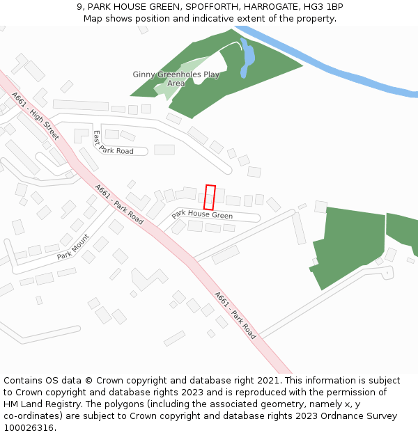 9, PARK HOUSE GREEN, SPOFFORTH, HARROGATE, HG3 1BP: Location map and indicative extent of plot