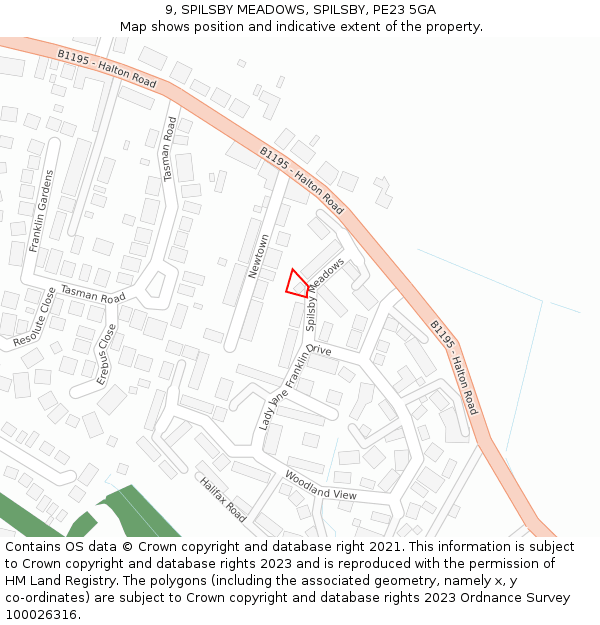 9, SPILSBY MEADOWS, SPILSBY, PE23 5GA: Location map and indicative extent of plot