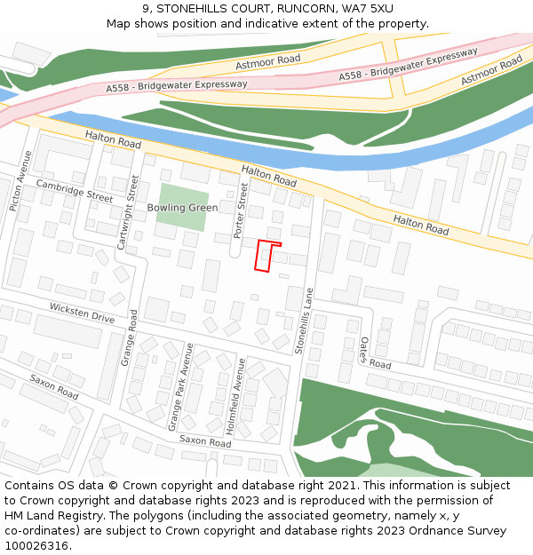 9, STONEHILLS COURT, RUNCORN, WA7 5XU: Location map and indicative extent of plot