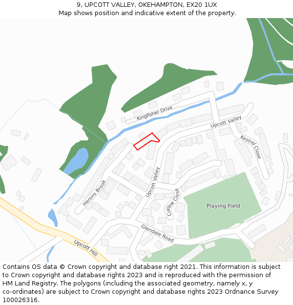 9, UPCOTT VALLEY, OKEHAMPTON, EX20 1UX: Location map and indicative extent of plot