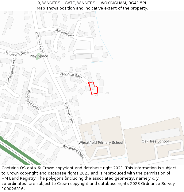 9, WINNERSH GATE, WINNERSH, WOKINGHAM, RG41 5PL: Location map and indicative extent of plot