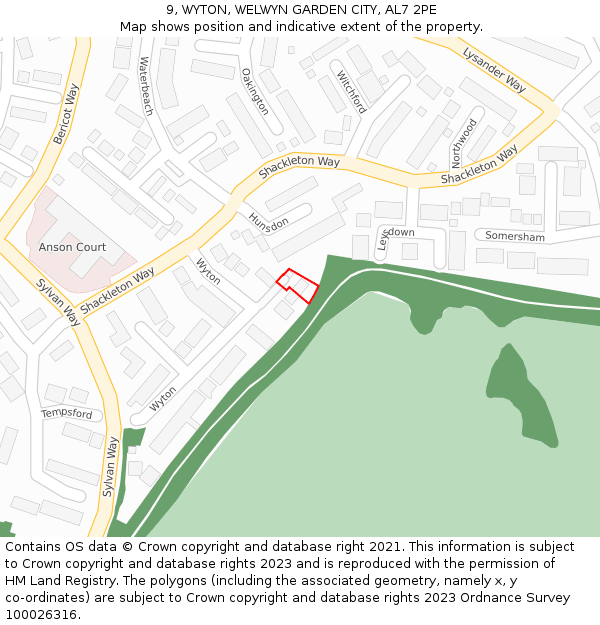 9, WYTON, WELWYN GARDEN CITY, AL7 2PE: Location map and indicative extent of plot