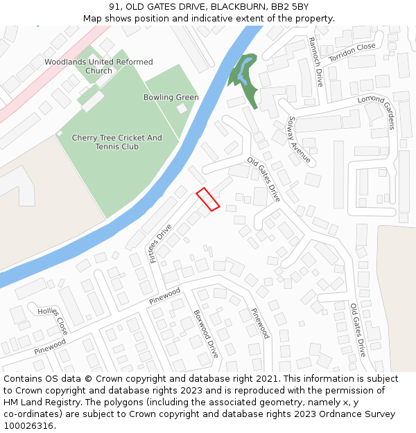 91, OLD GATES DRIVE, BLACKBURN, BB2 5BY: Location map and indicative extent of plot