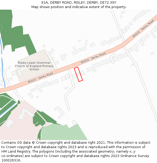 91A, DERBY ROAD, RISLEY, DERBY, DE72 3SY: Location map and indicative extent of plot