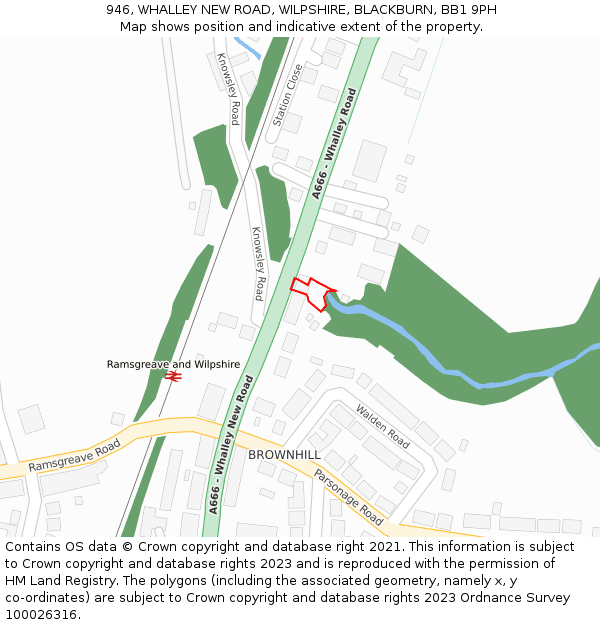 946, WHALLEY NEW ROAD, WILPSHIRE, BLACKBURN, BB1 9PH: Location map and indicative extent of plot