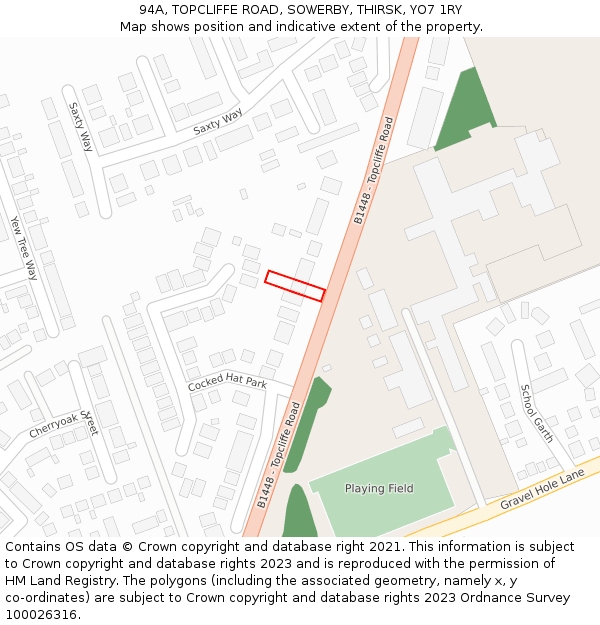 94A, TOPCLIFFE ROAD, SOWERBY, THIRSK, YO7 1RY: Location map and indicative extent of plot