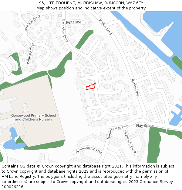 95, LITTLEBOURNE, MURDISHAW, RUNCORN, WA7 6EY: Location map and indicative extent of plot