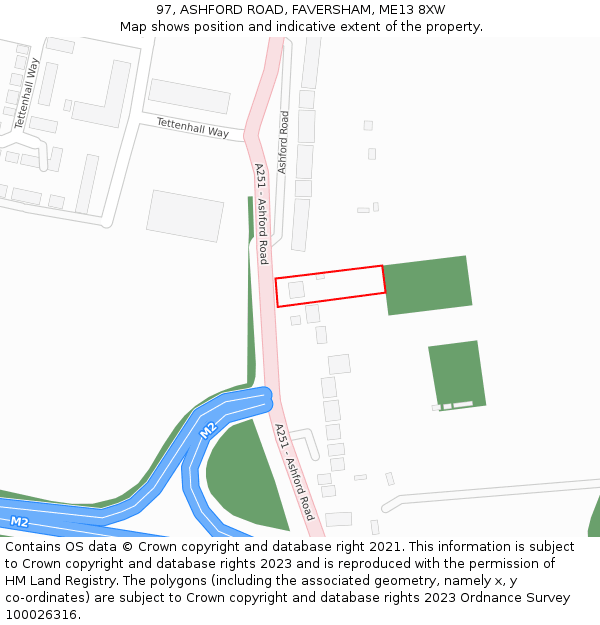 97, ASHFORD ROAD, FAVERSHAM, ME13 8XW: Location map and indicative extent of plot