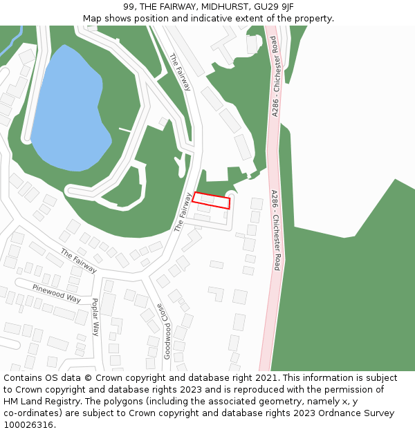 99, THE FAIRWAY, MIDHURST, GU29 9JF: Location map and indicative extent of plot