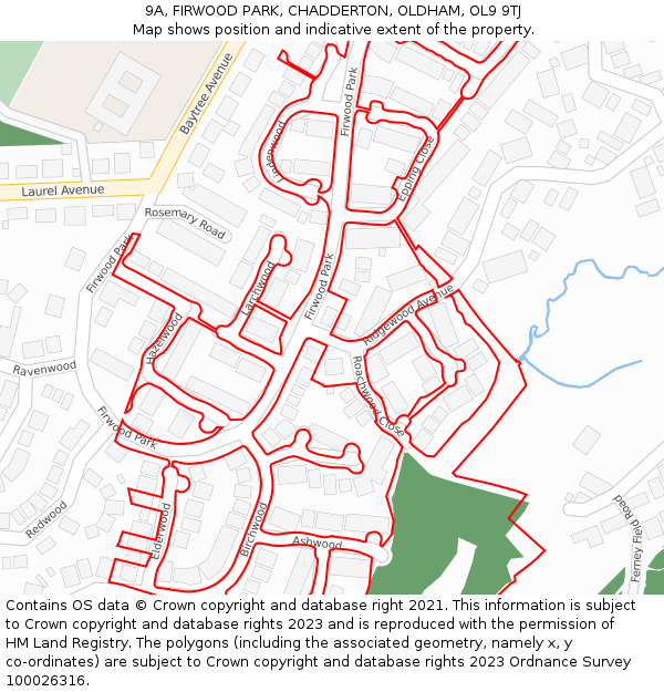 9A, FIRWOOD PARK, CHADDERTON, OLDHAM, OL9 9TJ: Location map and indicative extent of plot