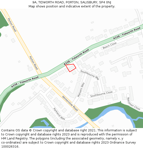 9A, TIDWORTH ROAD, PORTON, SALISBURY, SP4 0NJ: Location map and indicative extent of plot