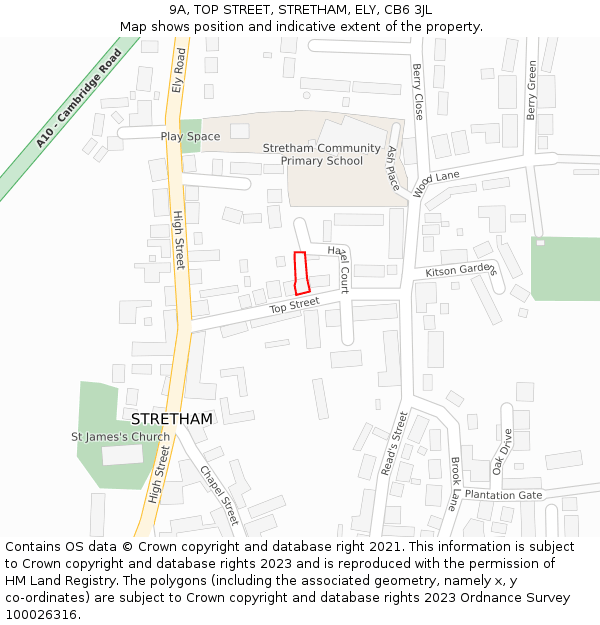9A, TOP STREET, STRETHAM, ELY, CB6 3JL: Location map and indicative extent of plot