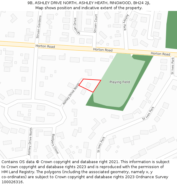 9B, ASHLEY DRIVE NORTH, ASHLEY HEATH, RINGWOOD, BH24 2JL: Location map and indicative extent of plot