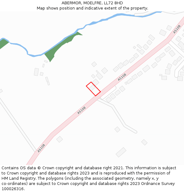 ABERMOR, MOELFRE, LL72 8HD: Location map and indicative extent of plot