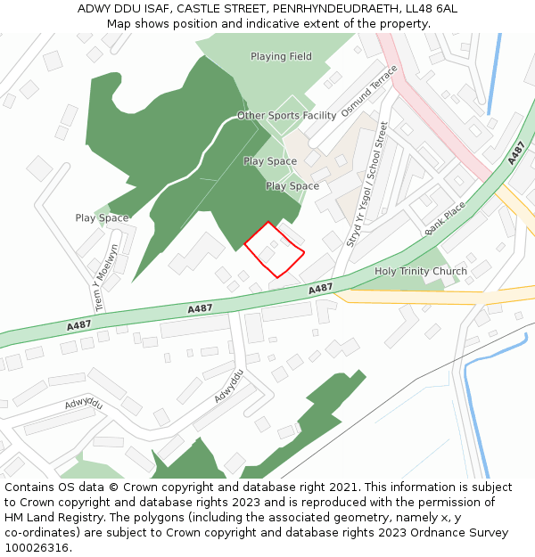 ADWY DDU ISAF, CASTLE STREET, PENRHYNDEUDRAETH, LL48 6AL: Location map and indicative extent of plot