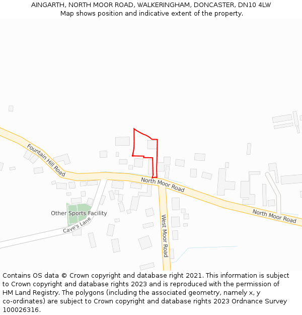 AINGARTH, NORTH MOOR ROAD, WALKERINGHAM, DONCASTER, DN10 4LW: Location map and indicative extent of plot