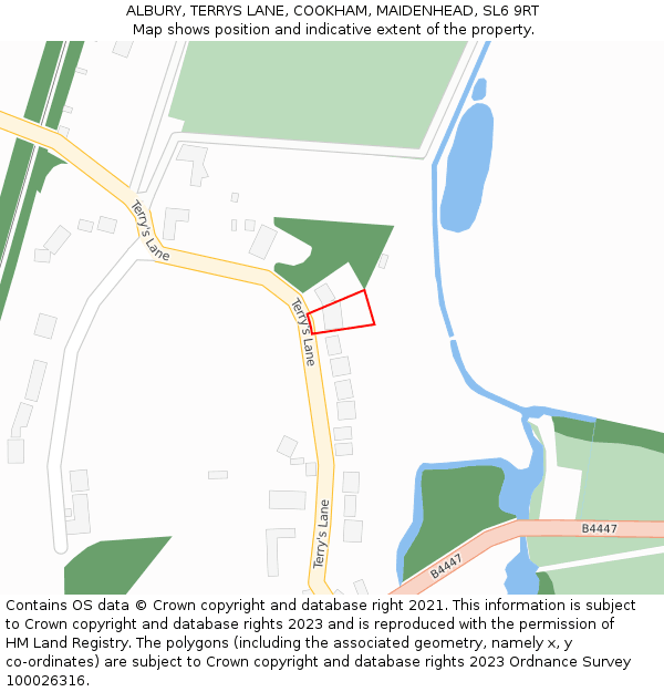 ALBURY, TERRYS LANE, COOKHAM, MAIDENHEAD, SL6 9RT: Location map and indicative extent of plot