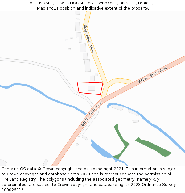 ALLENDALE, TOWER HOUSE LANE, WRAXALL, BRISTOL, BS48 1JP: Location map and indicative extent of plot