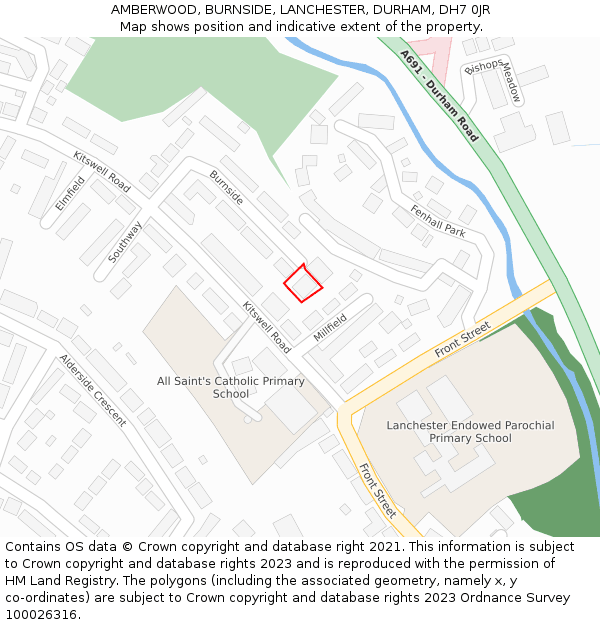 AMBERWOOD, BURNSIDE, LANCHESTER, DURHAM, DH7 0JR: Location map and indicative extent of plot