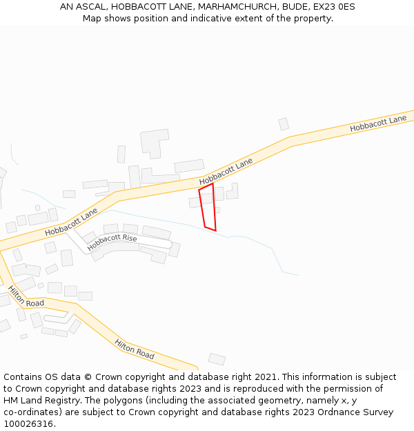 AN ASCAL, HOBBACOTT LANE, MARHAMCHURCH, BUDE, EX23 0ES: Location map and indicative extent of plot