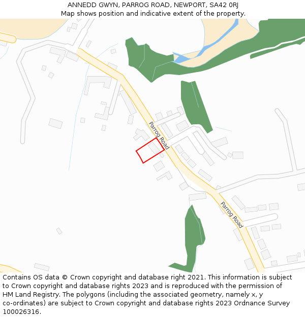 ANNEDD GWYN, PARROG ROAD, NEWPORT, SA42 0RJ: Location map and indicative extent of plot