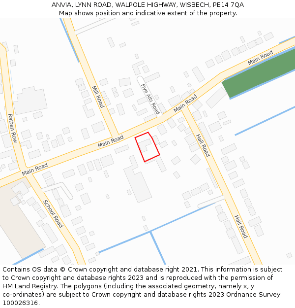 ANVIA, LYNN ROAD, WALPOLE HIGHWAY, WISBECH, PE14 7QA: Location map and indicative extent of plot